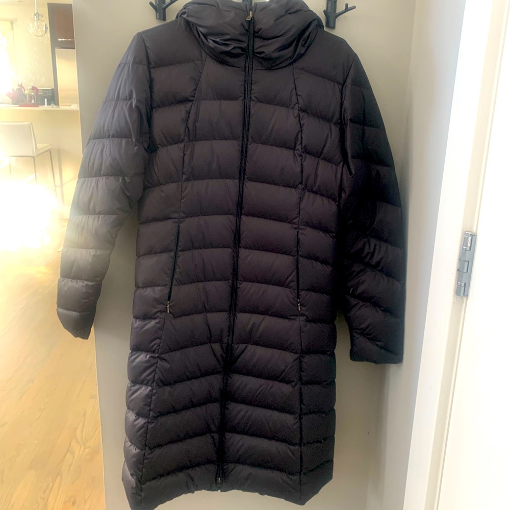 Patagonia puffy parka a goes past knees. Midweight w/ down. Originally paid $499